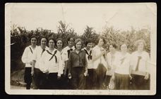 A group of women "Six Miles to Greenville" at East Carolina Teachers College